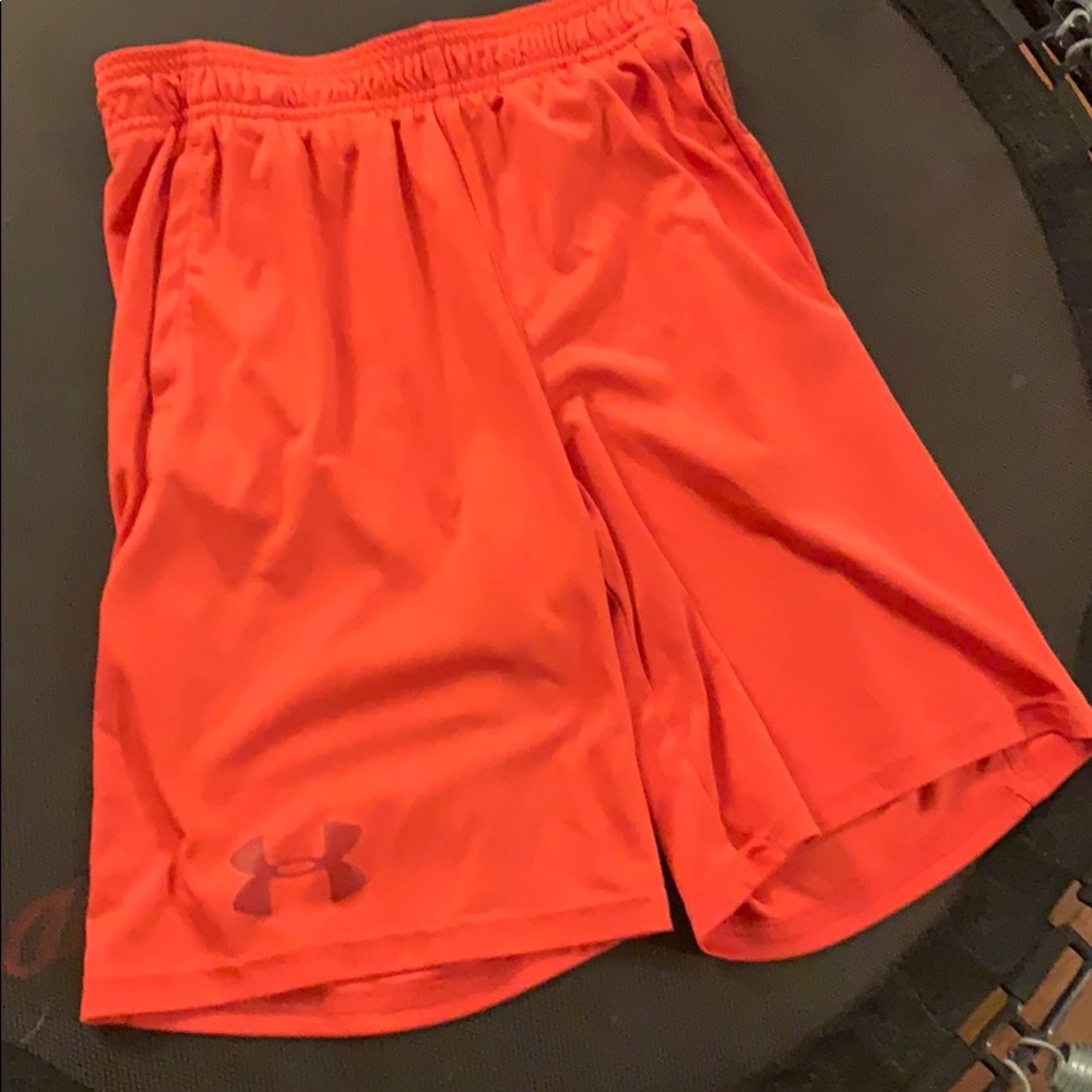 Boys large orange under armor shorts